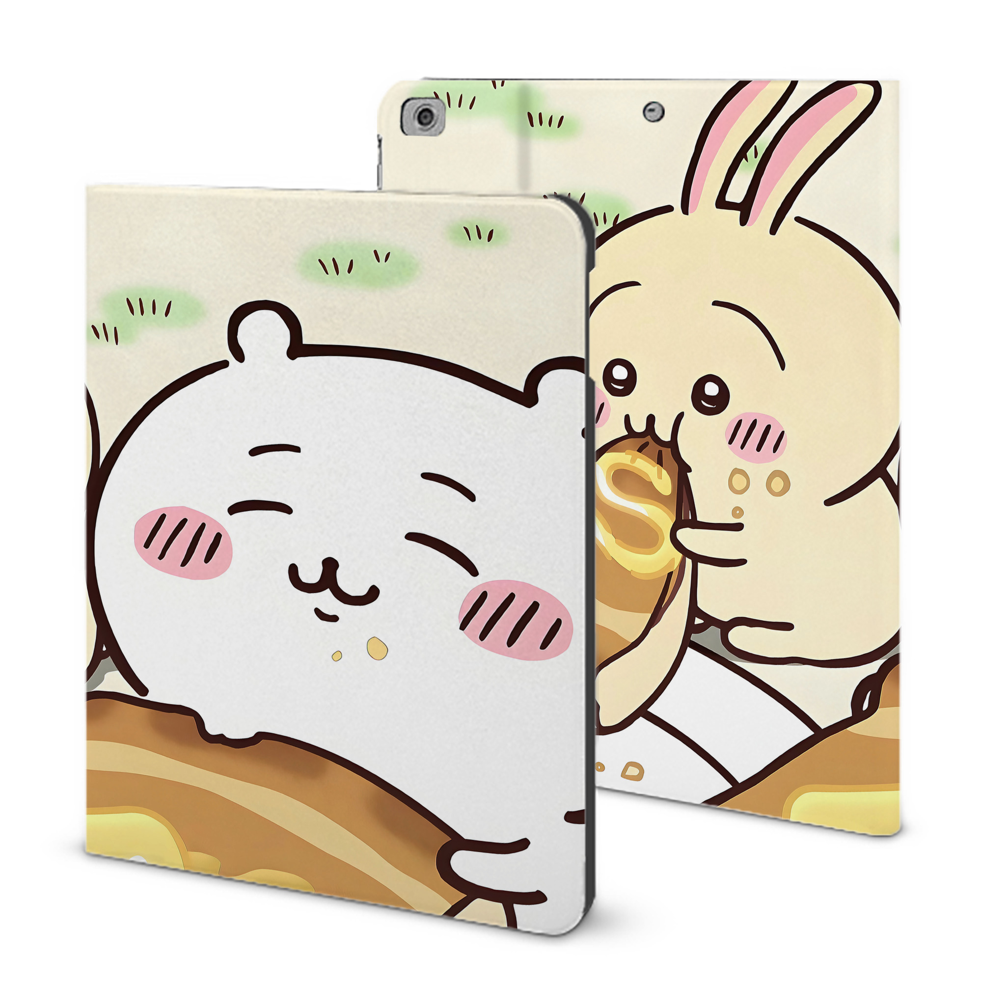 （画像用） ちいかわ Chii-kawa IPad ケース ブック型 PUレザー TPU 耐衝撃 軽量 薄型 ペン収納なし 全面保護 IPad 各モデル対応
